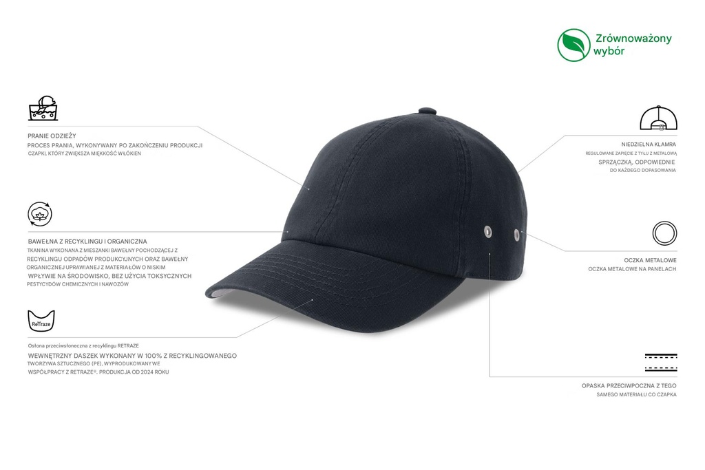 Czapka bawełniana z zakrzywionym daszkiem - Navy