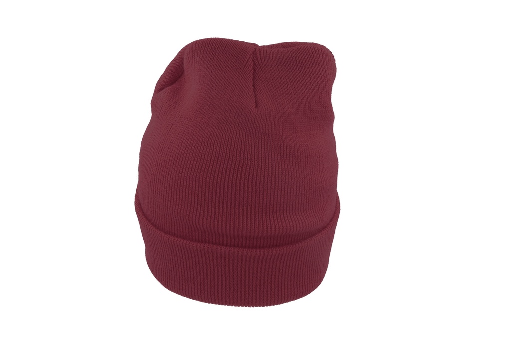 Czapka beanie dwuwarstwowa z mankietem - Burgundy