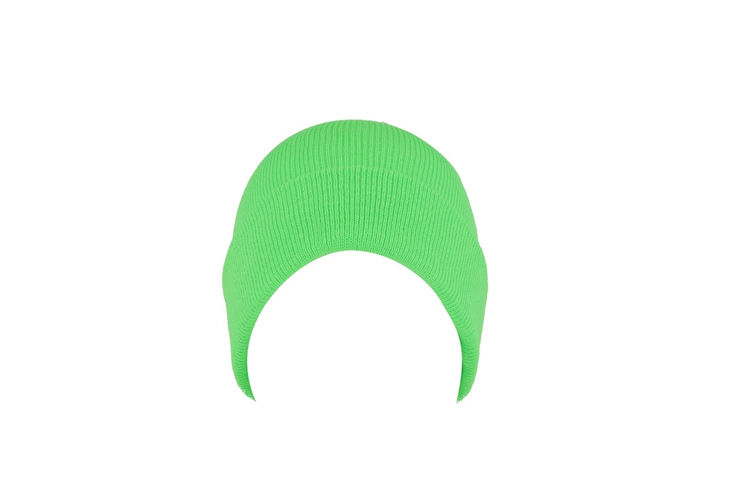 Czapka beanie dwuwarstwowa z mankietem - Green Fluo