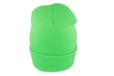 Czapka beanie dwuwarstwowa z mankietem - Green Fluo
