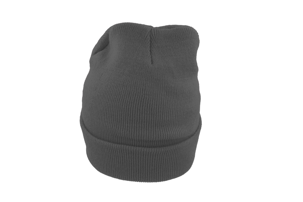 Czapka beanie dwuwarstwowa z mankietem - Grey Melange