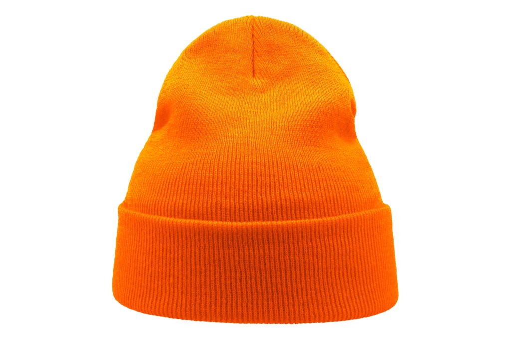 Czapka beanie dwuwarstwowa z mankietem - Orange