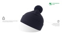 Czapka beanie z pomponem i mankietem - Navy