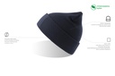 Czapka beanie z wywinięciem i naszywką - Navy