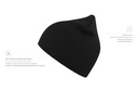 Czapka beanie z wywinięciem, dwuwarstwowa - Black
