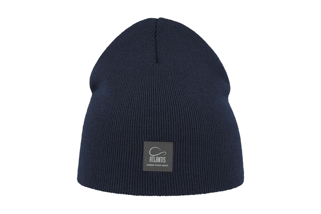 Czapka beanie z wywinięciem, dwuwarstwowa - Navy