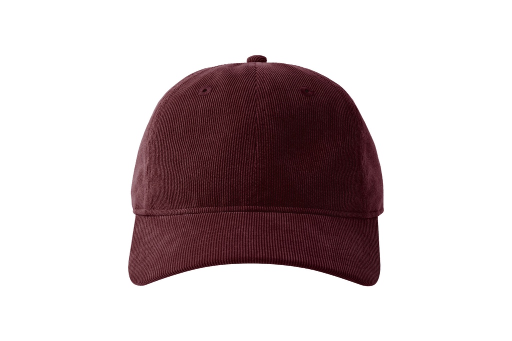 Czapka bejsbolowa sztruksowa z recyklingu - Burgundy