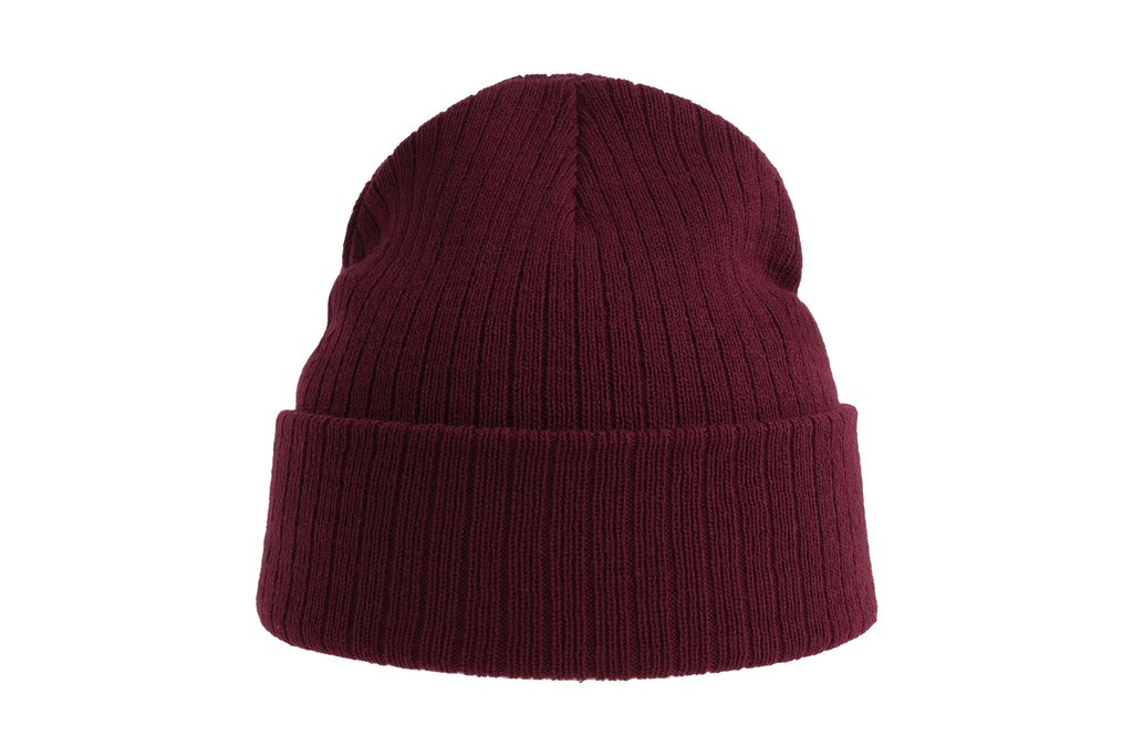 Czapka dwuwarstwowa prążkowana - Bordeaux