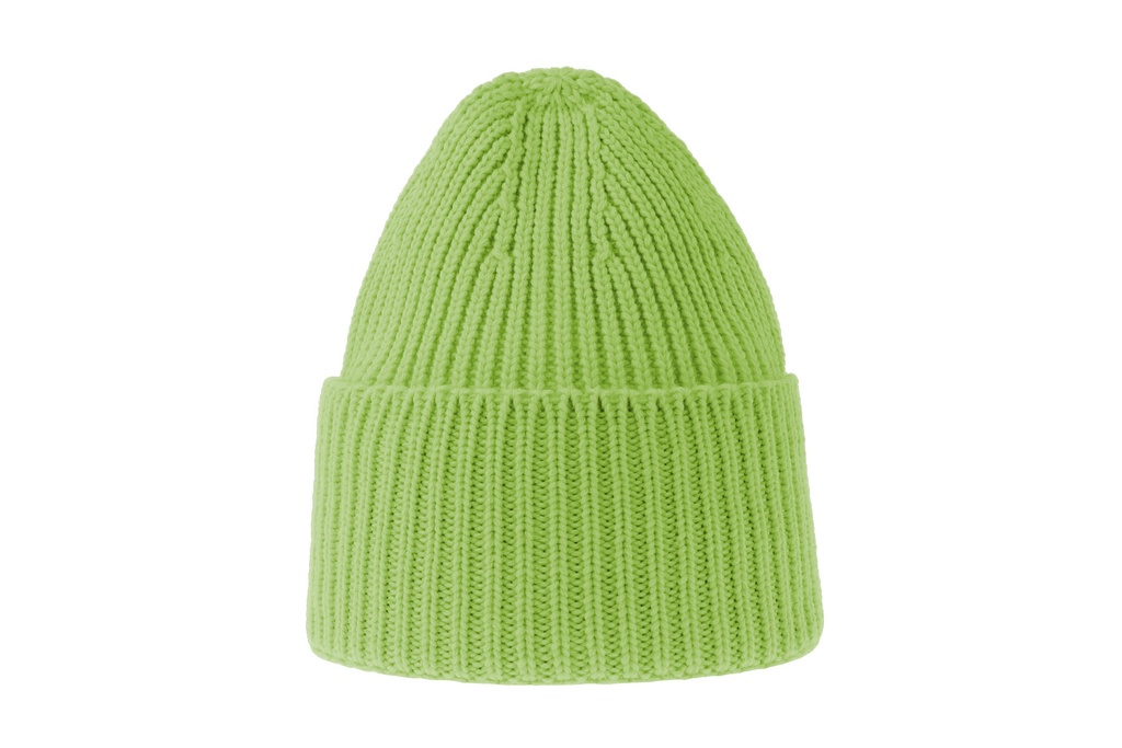 Czapka dzianinowa z podwinięciem - Acid Green