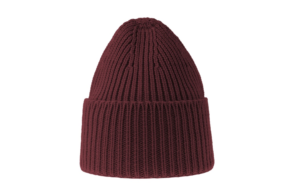Czapka dzianinowa z podwinięciem - Burgundy Melange