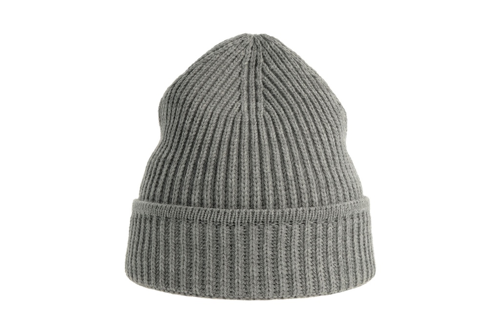 Czapka dzianinowa z wywijanym brzegiem - Light Grey Melange