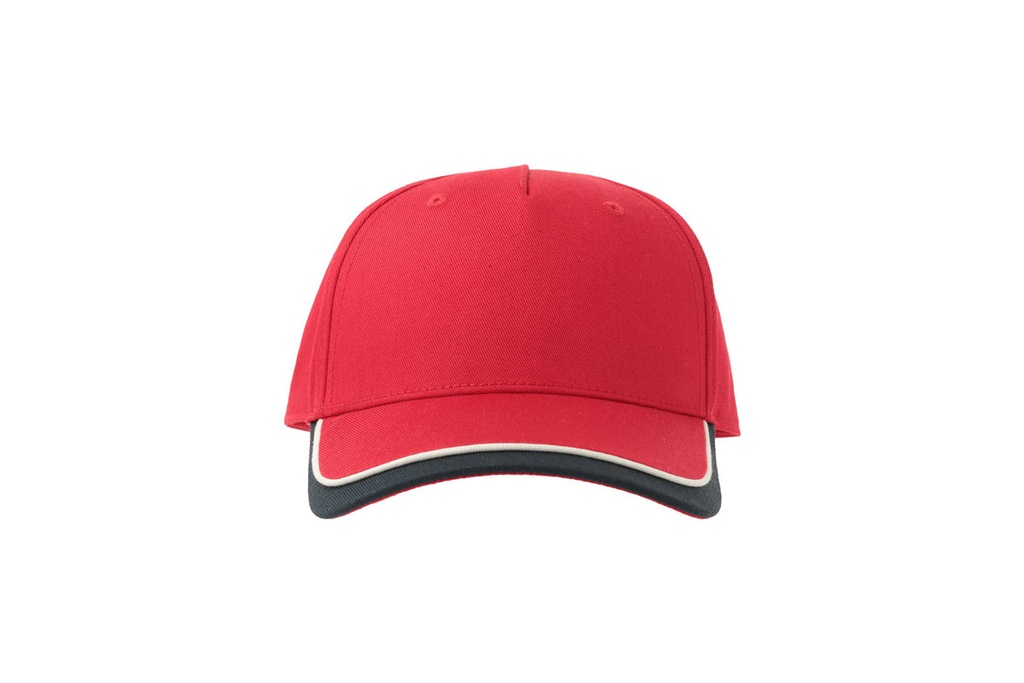 Czapka dziecięca z daszkiem, bawełna organiczna - Red & Navy