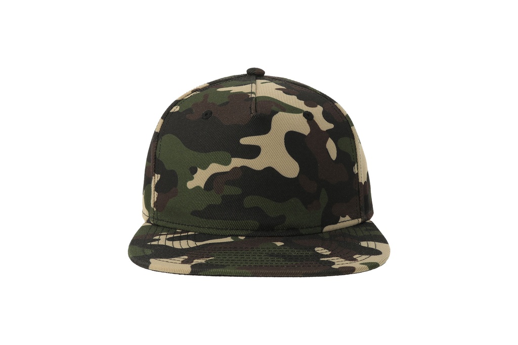 Czapka pięciopanelowa z płaskim daszkiem - Camouflage/Black