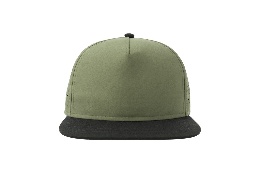 Czapka pięciopanelowa z recyklingu -  Olive & Black