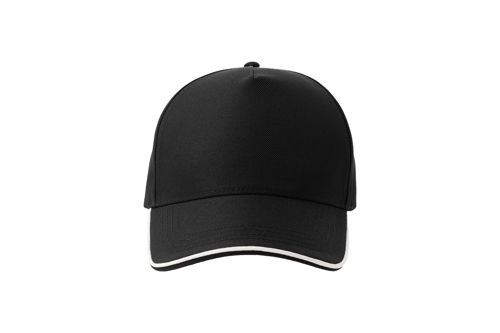 Czapka pięciopanelowa z recyklingu - Black & White