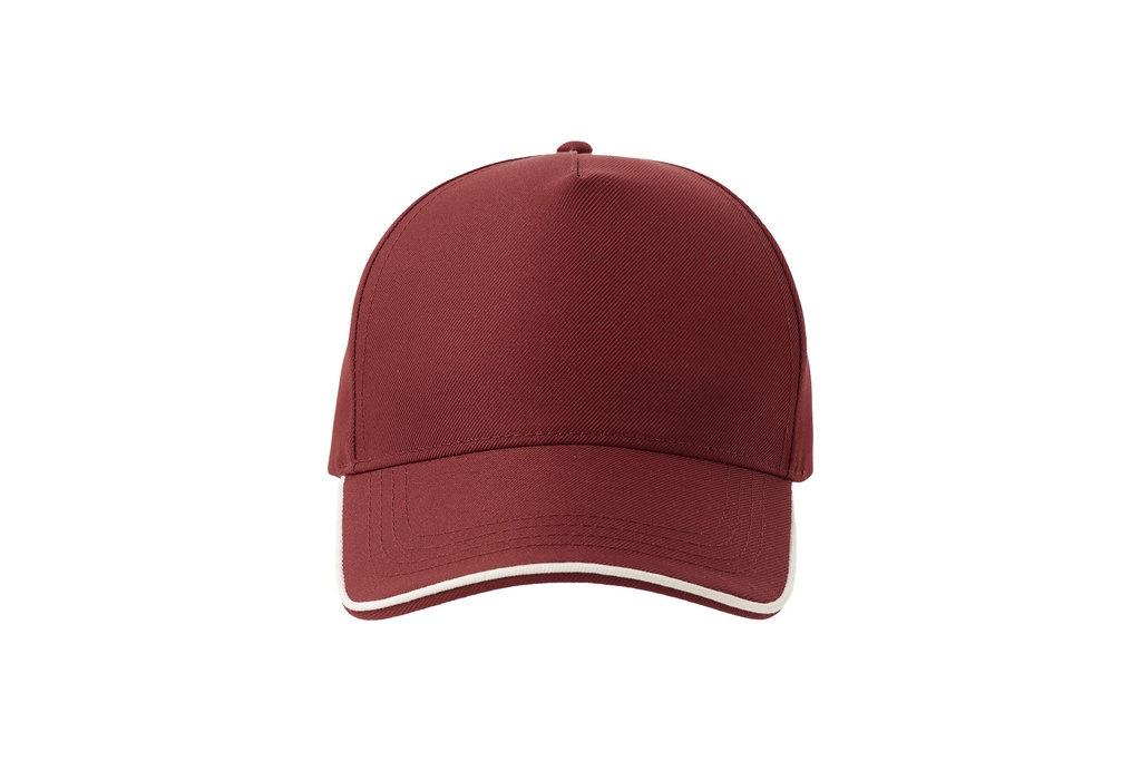 Czapka pięciopanelowa z recyklingu - Burgundy & White