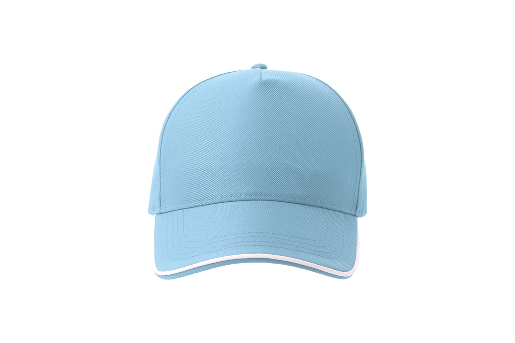 Czapka pięciopanelowa z recyklingu - Light Blue & White