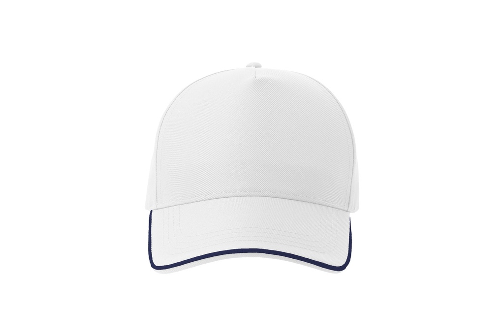 Czapka pięciopanelowa z recyklingu - White & Navy
