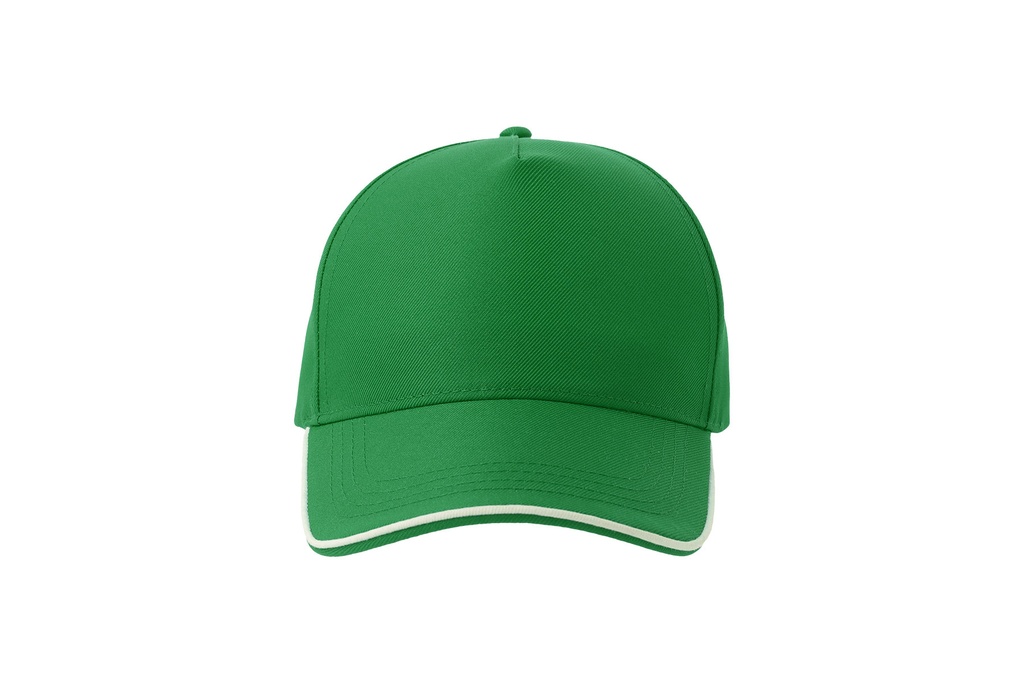 Czapka pięciopanelowa z recyklingu - Green & White