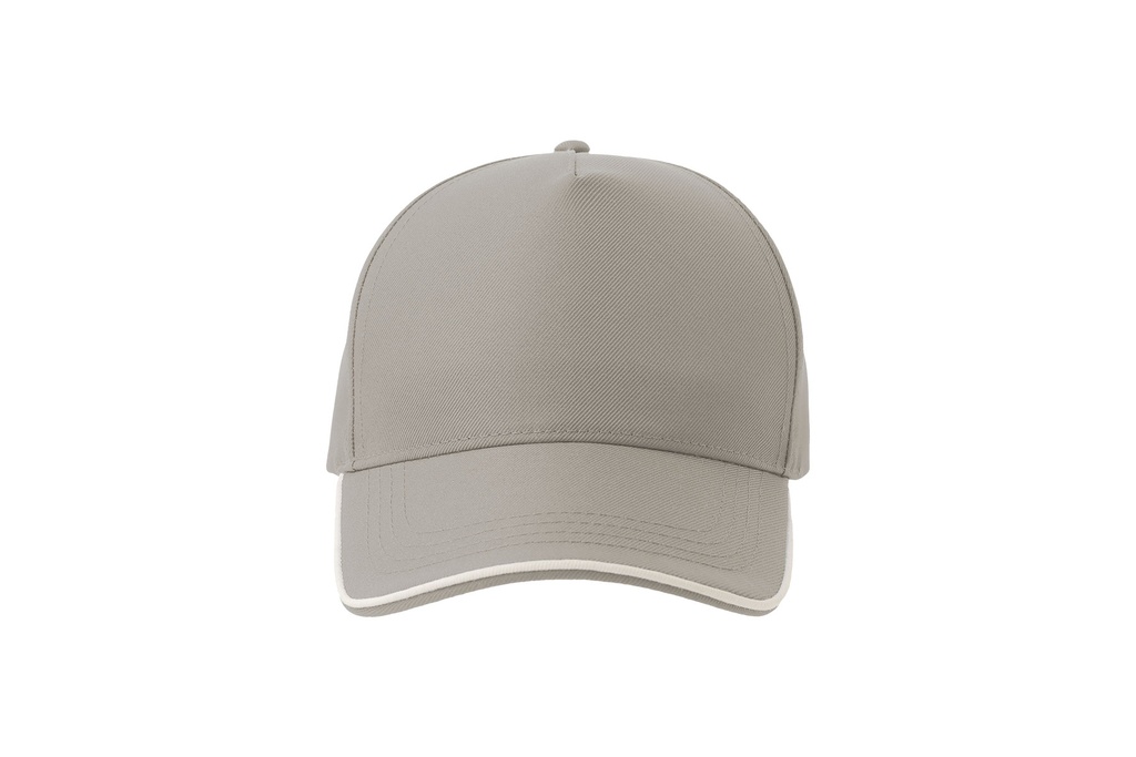 Czapka pięciopanelowa z recyklingu - Grey & White