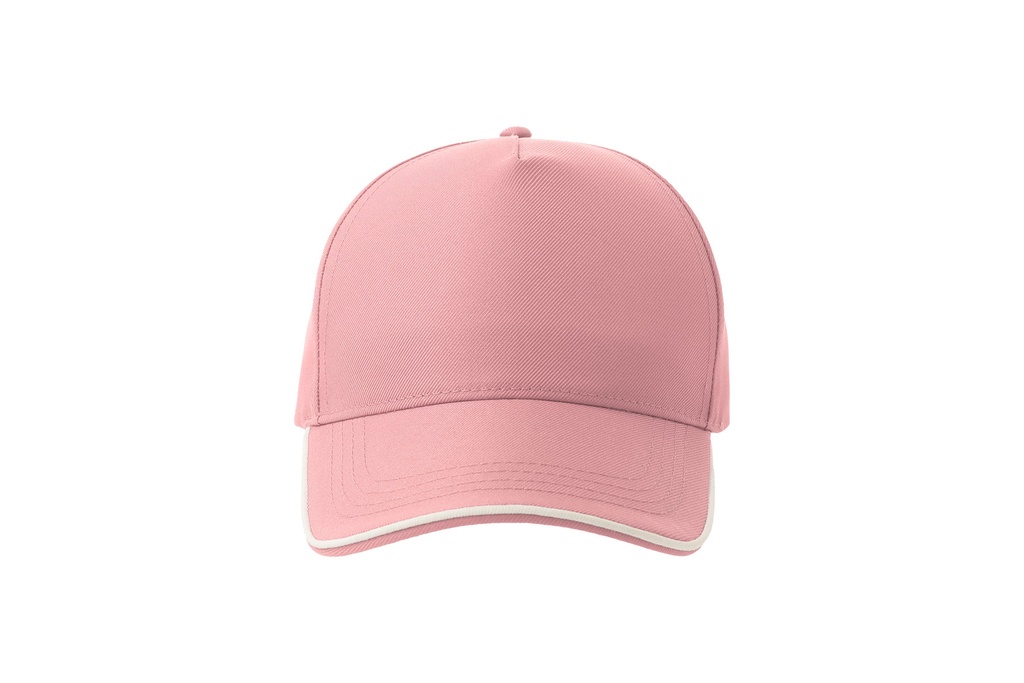 Czapka pięciopanelowa z recyklingu - Pink & White