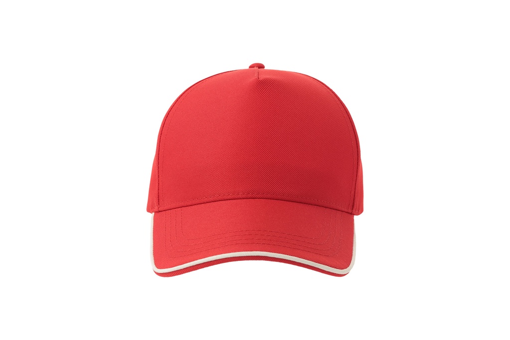 Czapka pięciopanelowa z recyklingu - Red & White
