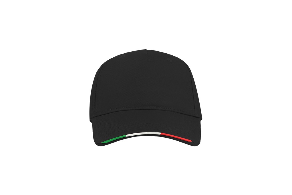 Czapka pięciopanelowa z zapięciem na rzep - Black