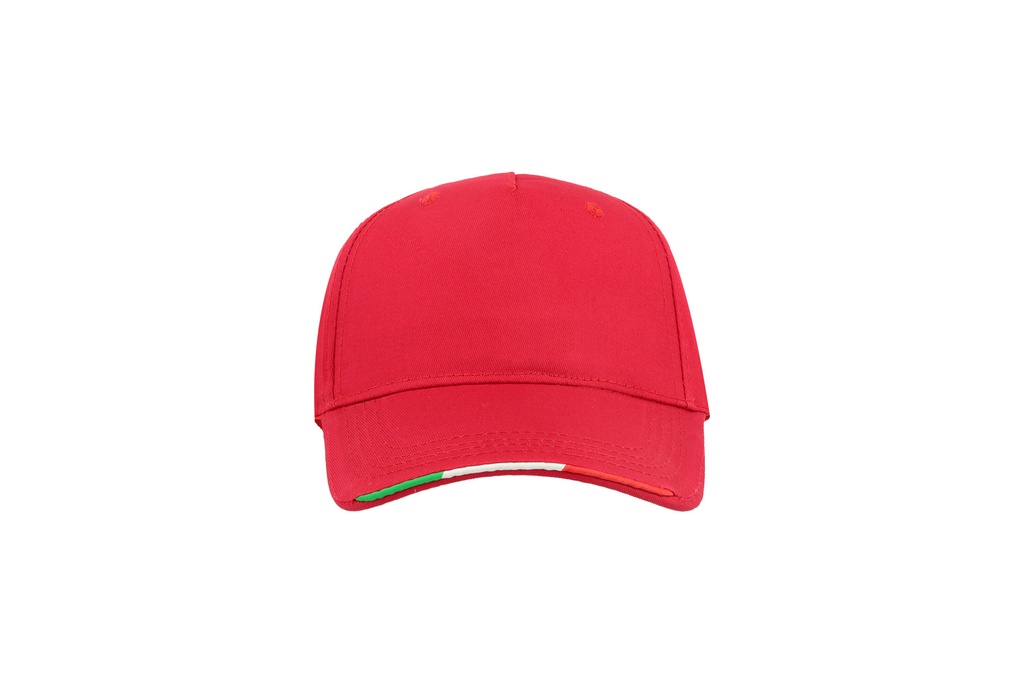 Czapka pięciopanelowa z zapięciem na rzep - Red