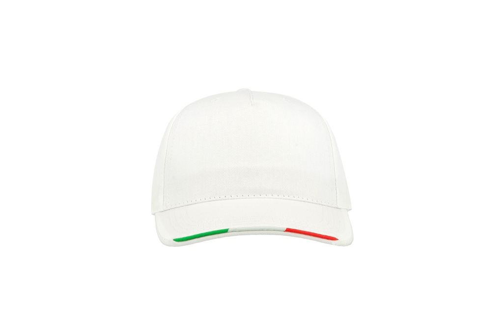Czapka pięciopanelowa z zapięciem na rzep - White