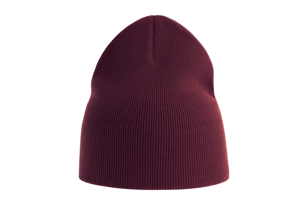 Czapka prążkowana z bawełny organicznej - Burgundy