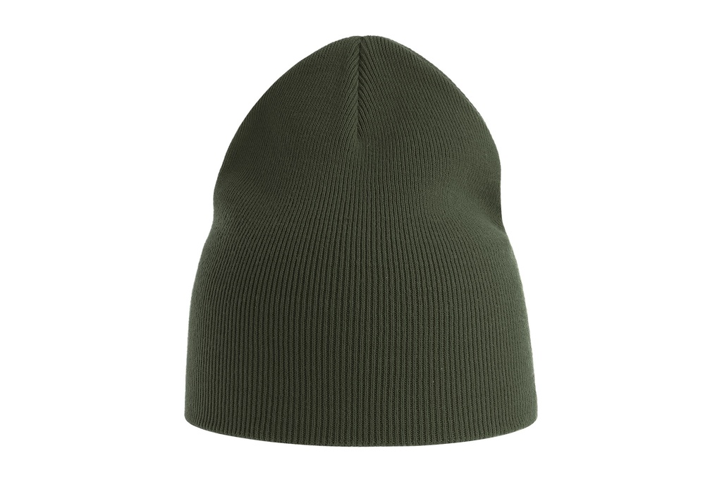 Czapka prążkowana z bawełny organicznej - Olive