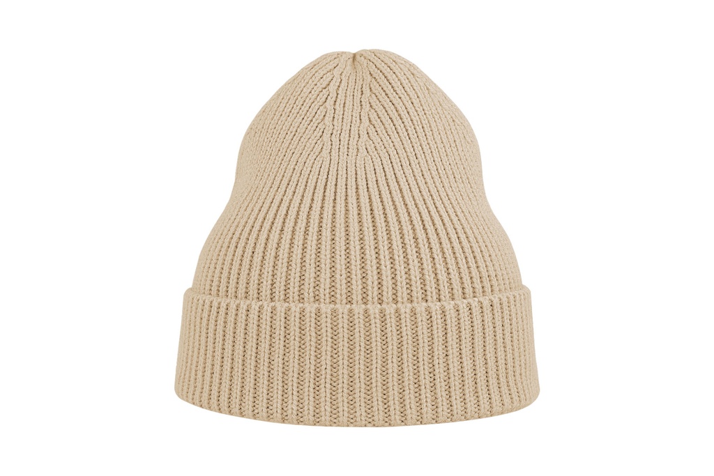 Czapka prążkowana z recyklingu - Beige