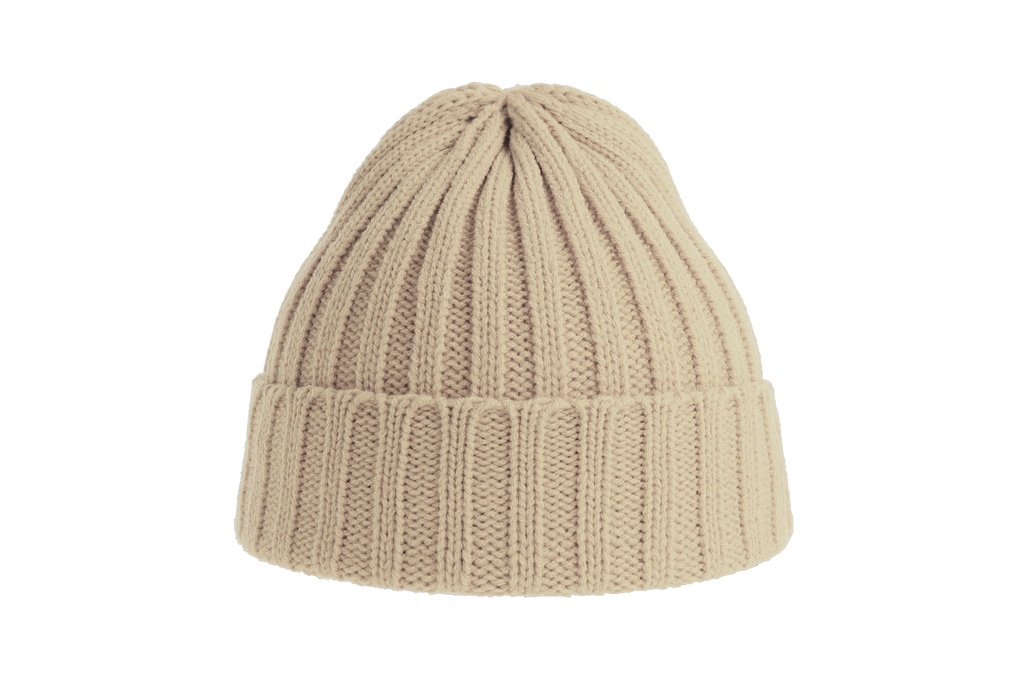 Czapka prążkowana z recyklingu - Beige