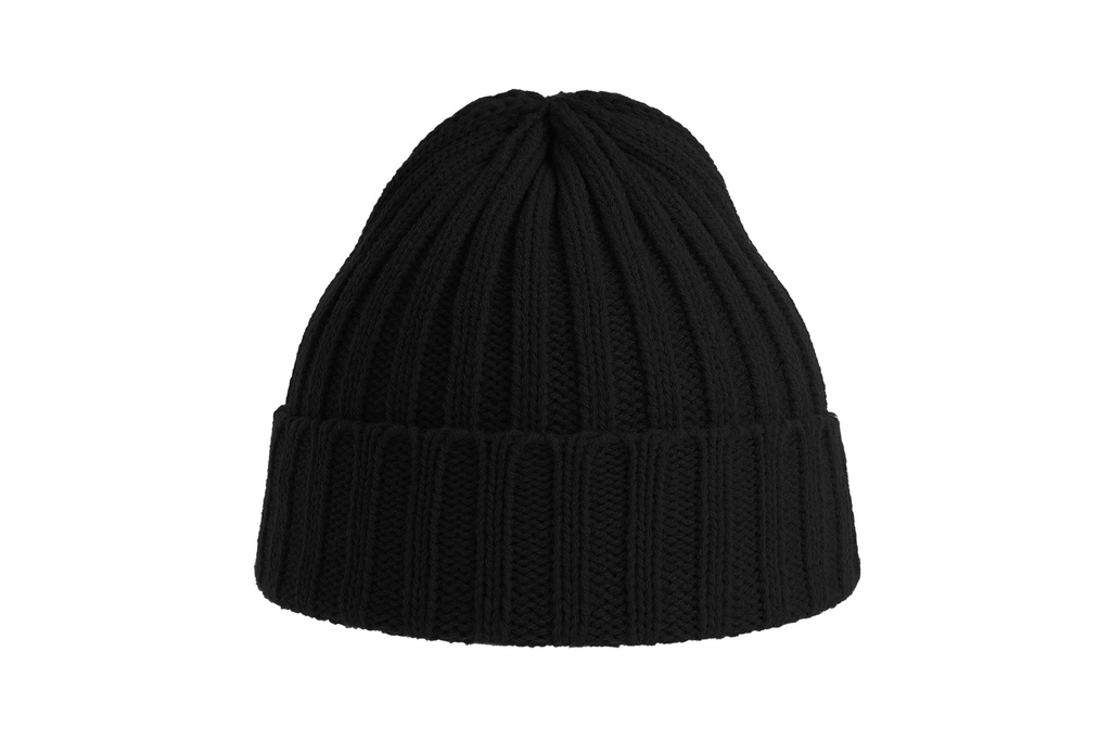 Czapka prążkowana z recyklingu - Black