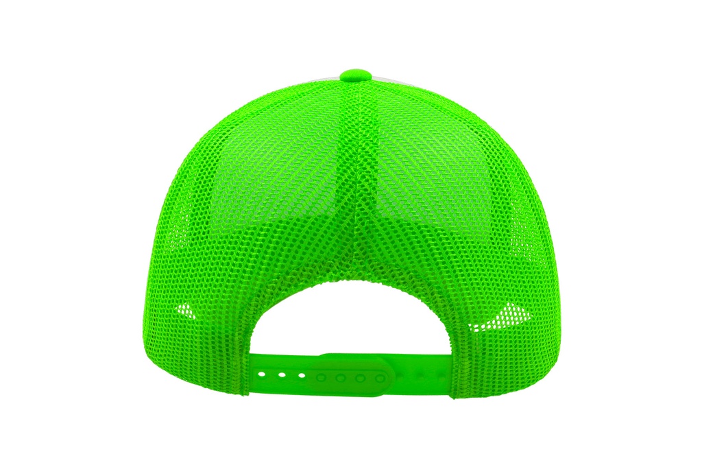 Czapka snapback z siateczką - White & Green Fluo