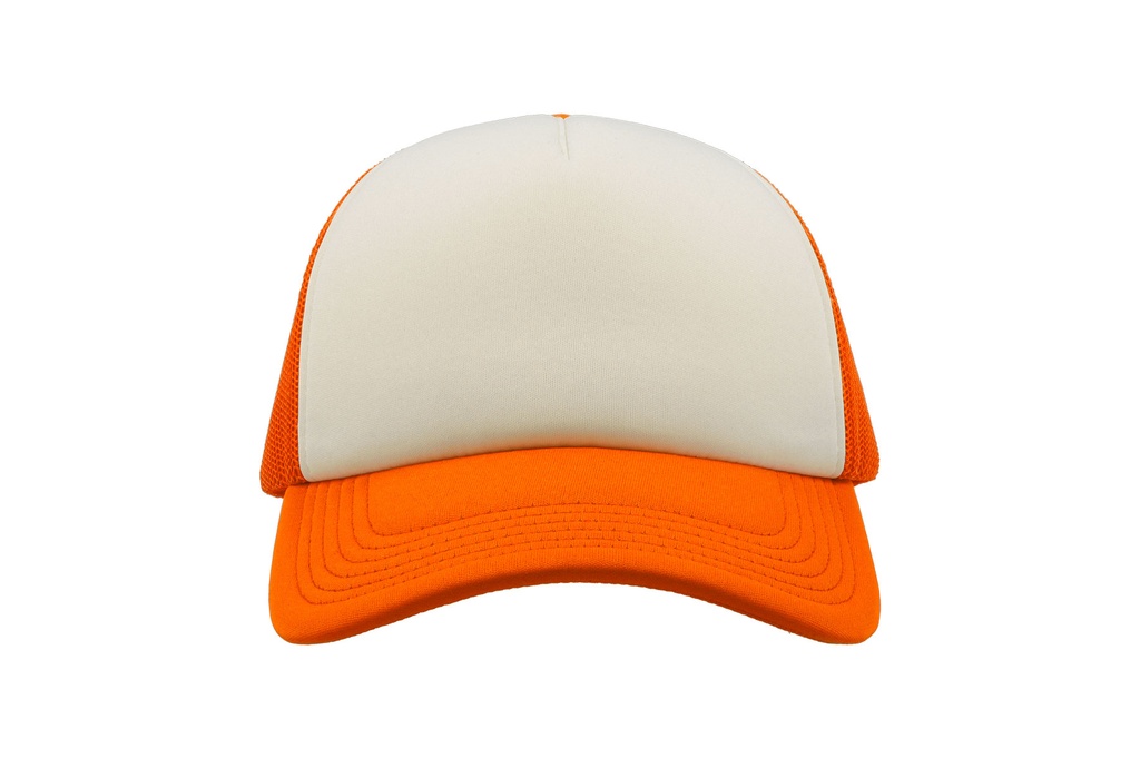 Czapka snapback z siateczką - White & Orange Fluo