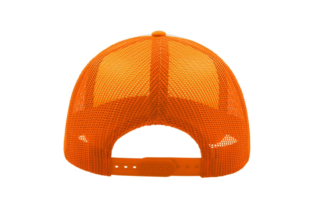 Czapka snapback z siateczką - White & Orange Fluo