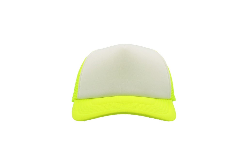 Czapka snapback z siateczką - White & Yellow Fluo