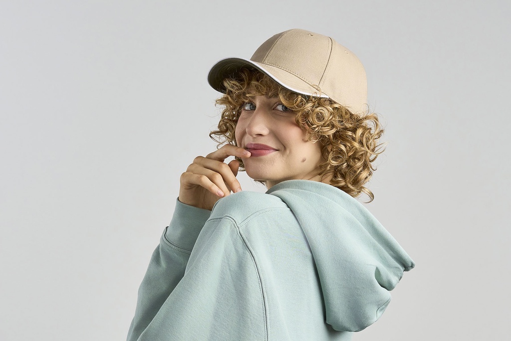 Czapka z daszkiem z lamówką - Khaki