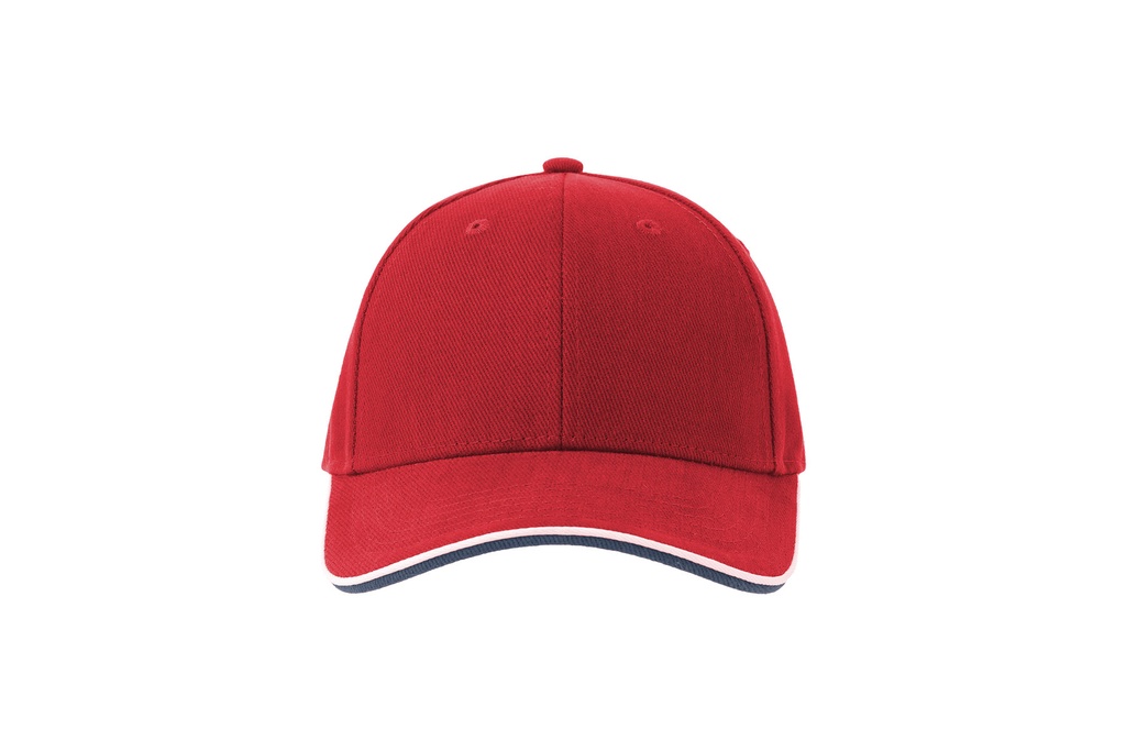 Czapka z daszkiem z lamówką - Red