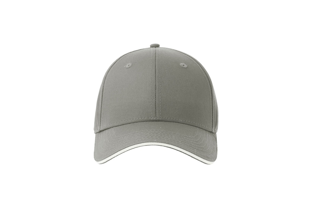 Czapka z daszkiem 6-panelowa z klamrą - Grey & White