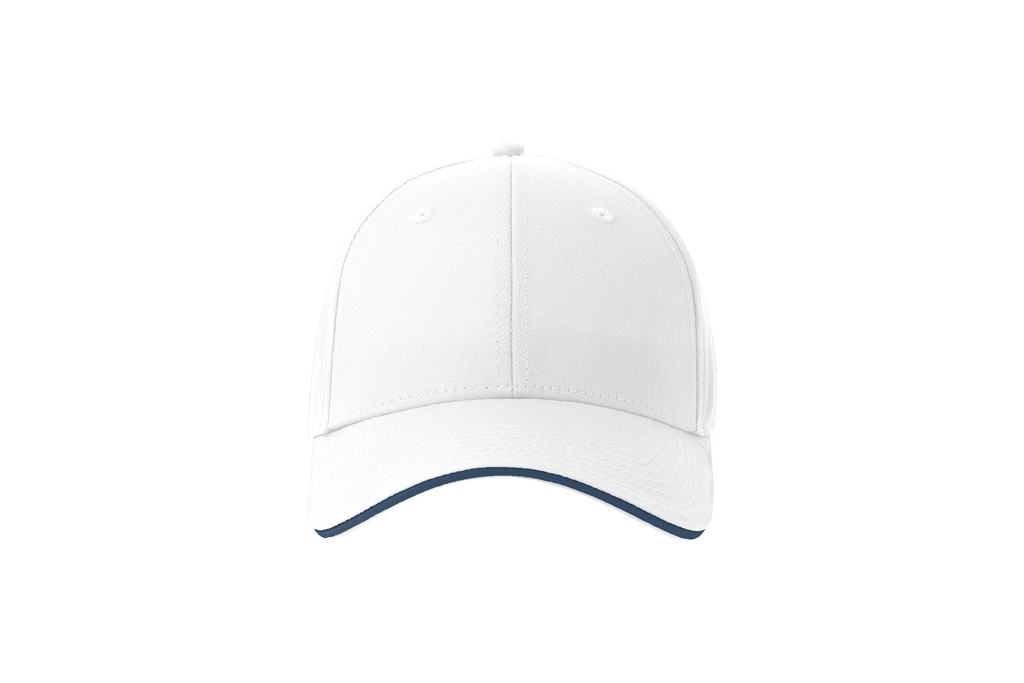 Czapka z daszkiem 6-panelowa z klamrą - White & Navy