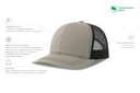 Czapka z daszkiem 6-panelowa z siateczką - Grey & Black