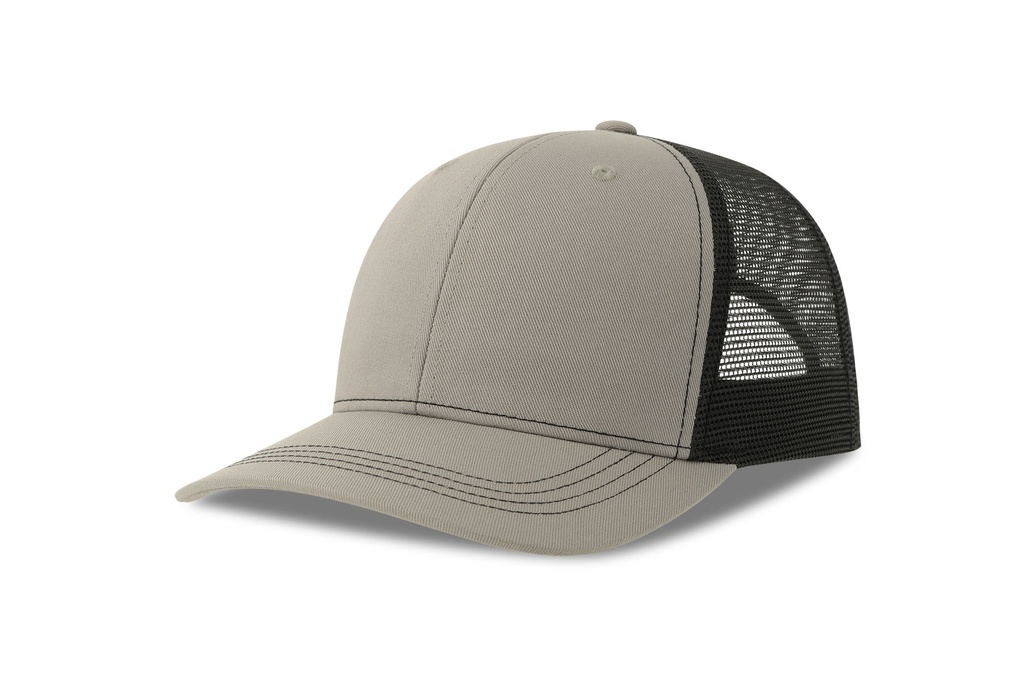 Czapka z daszkiem 6-panelowa z siateczką - Grey & Black