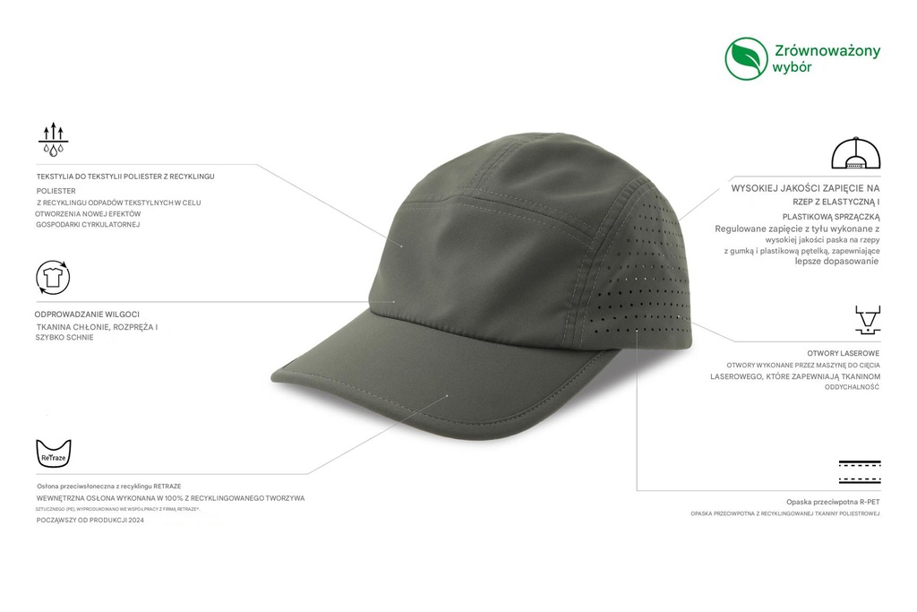 Czapka z daszkiem z recyklingu - Dark Grey