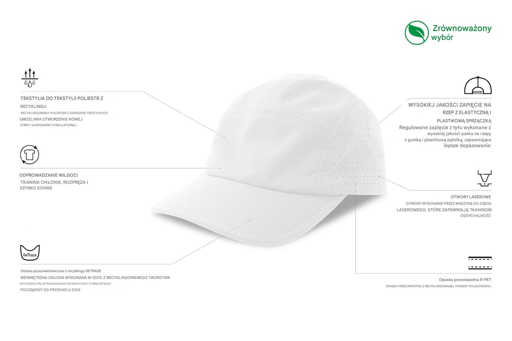 Czapka z daszkiem z recyklingu - White