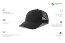 Czapka z daszkiem z recyklingu z zamszowym daszkiem - Black