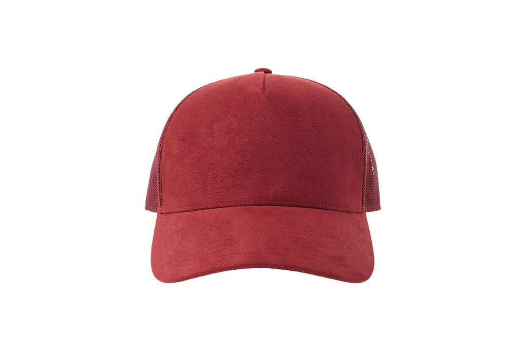 Czapka z daszkiem z recyklingu z zamszowym daszkiem - Burgundy