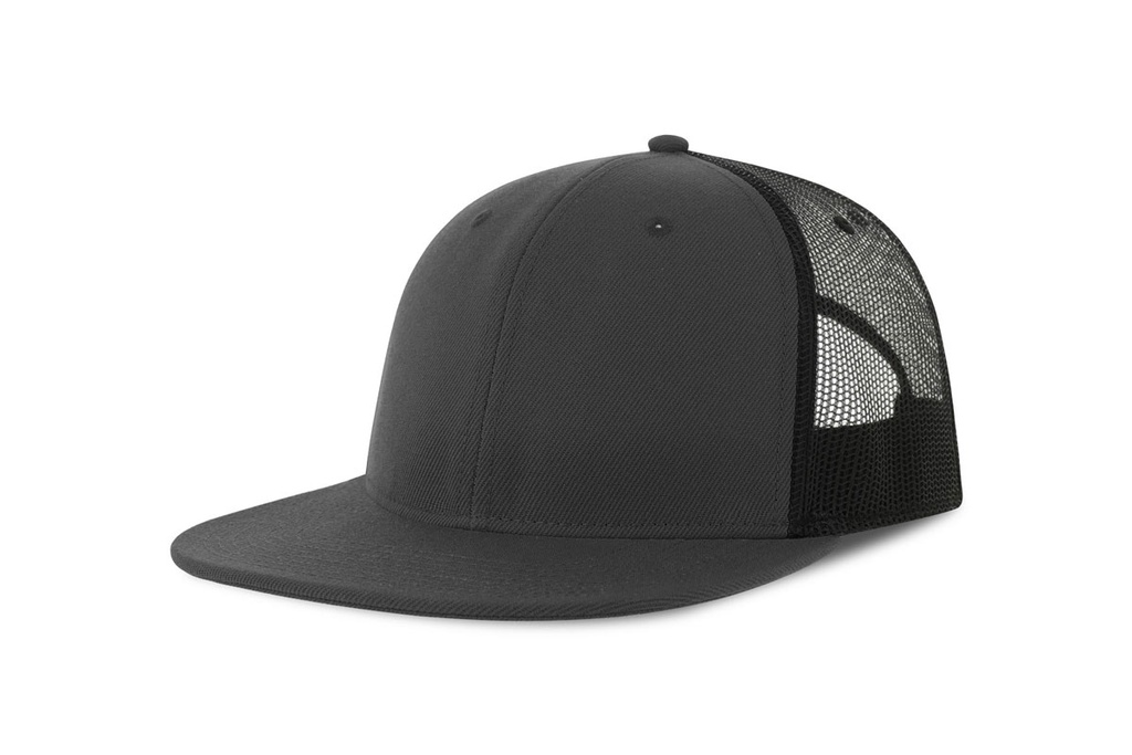 Czapka z siatką i płaskim daszkiem - Dark Grey & Black