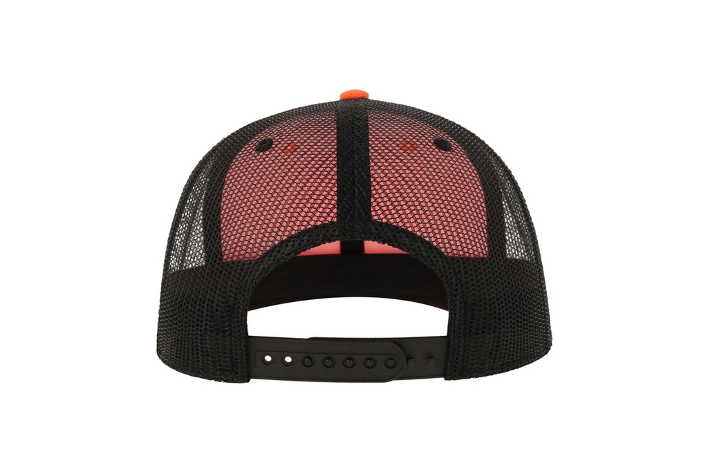 Czapka z siatką i płaskim daszkiem - Orange & Black